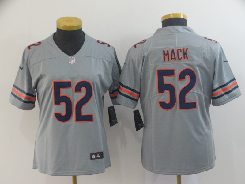Women Chicago Bears 52 Mack Grey Nike Limited NFL Jerseys